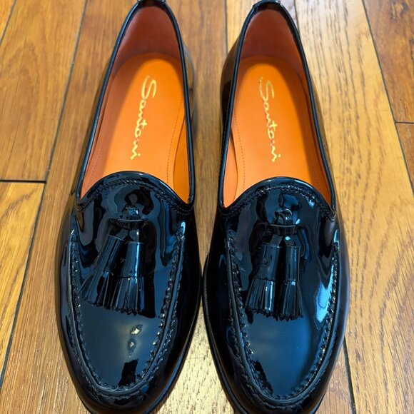 NWOT Santoni Andrea Patent Tassel Loafers | Size 37 | Italian Luxury - Picture 2 of 5